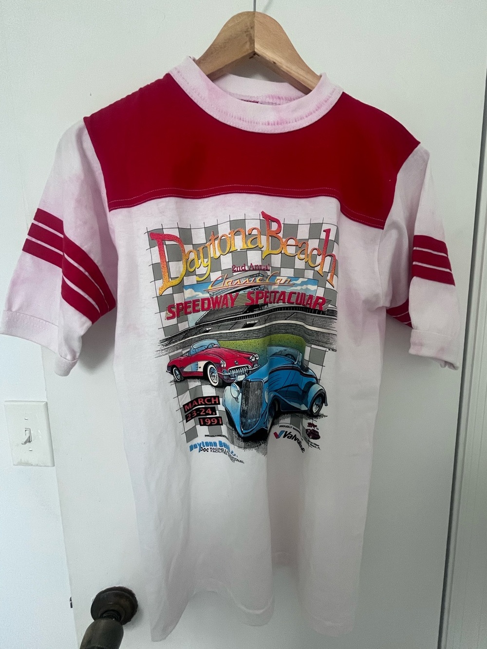 90s Vintage Daytona Beach Speedway Tee Made in USA M As Is